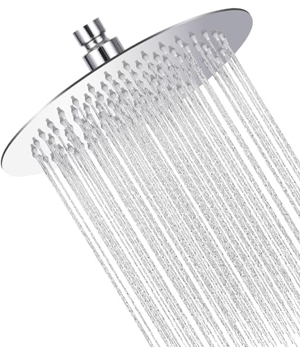 TIDEVAN Regenduschkopf aus Edelstahl 10 Zoll Regendusche Duschkopf Edelstahl 304 Kopfbrause Dusche Kopfbrause 360° Verstellbar Duschkopf Regendusche mit Selbstreinigenden Düsen