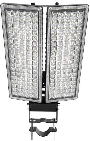 SUFUYA LED Strahler Außen 200W, 28000LM Strassenlampe,Flutlicht mit verstellbaren 2 Köpfe, Superhell 6500K LED-Straßenleuchte, Aussenstrahler IP67 Wasserdicht für Garten, Hof, Außenbeleuchtung