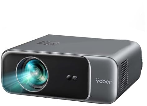 YABER Beamer Heimkino Projektor, 1080P Full HD Unterstützt 4K, Auto Focus & Keystone Korrektur, WiFi 6 Bluetooth Tragbar Outdoor 300" Zoll Display, für Smartphone/Fire TV Stick/PS5