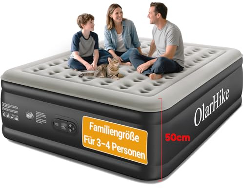OlarHike Luftmatratze selbstaufblasend, Luftbett 2 Personen, Gästebett, Bett, Bed, betten, Matratze, aufblasbare Matratze für Camping, Zuhause, Gästezimmer, Zelt und Heimgebrauch, 180 x 200 x 50 cm