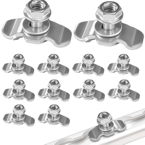 DTLLCZP 12 Stück Airlineschiene Zubehör Schraubfitting für Airlineschiene Fitting, M8x20 500daN Endbeschlag aus verzinktem Stahl zur Ladungsicherung für Airline Schienen mit 20mm Lochdurchmesser