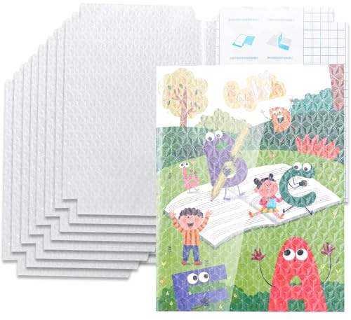 yivom 10 Stück Buchschutzfolie Selbstklebend B5 26×40 cm Buchfolie Selbstklebend Transparent Buchumschläge Schulbücher Wasserdicht & Zuschnittfrei für Schulbücher, Hardcover, Dokumentenschutz