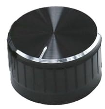 (40 x 19mm) Lautstärkeregler, für 6mm Wellendurchmesser, Drehknopf aus schwarzer Aluminiumlegierung