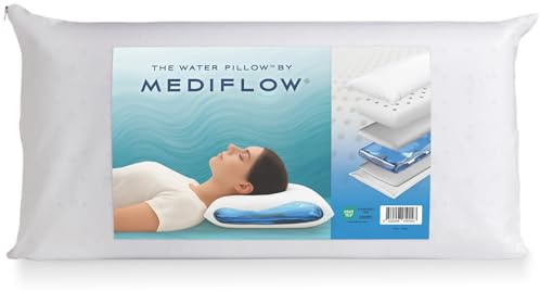 Mediflow Wasserkissen mit Memory-Schaumstoff, neu erfunden mit Wasserbasis-Technologie – Lindert klinisch erwiesen Nackenschmerzen und verbessert die Schlafqualität. (40 x 80 cm)