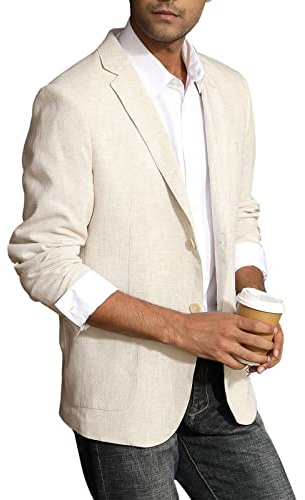 PJ PAUL JONES Herren Casual Sakko Slim Fit Leinen Jacke 2 Knopf | Leichtgewicht Blazer, Sporty Leisure, Modern Sakko