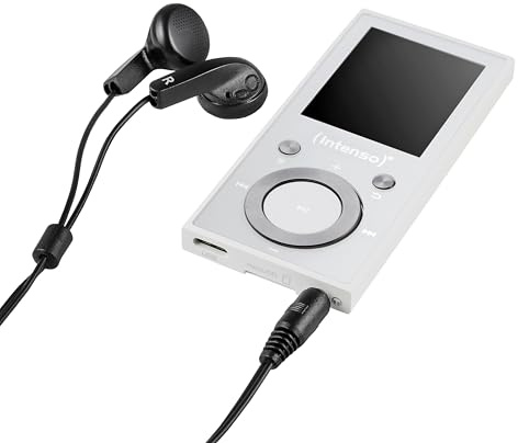 Intenso MP3 Player Video Scooter BT mit Bluetooth 5.0, 1,8 Zoll Farbdisplay, 16 GB microSD, USB-C, bis 18h Akku, inkl. Kopfhörer, weiß