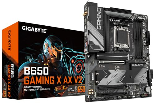 GIGABYTE B650 Gaming X AX V2 Mainboard - AMD Ryzen 9000er-Serie, 8+2+2 Phasen VRM, bis zu 8000 MHz DDR5 (OC), 1xPCIe 5.0 + 2xPCIe 4.0 M.2, 2,5 GbE LAN, WiFi 6E, USB 3.2 Gen 2