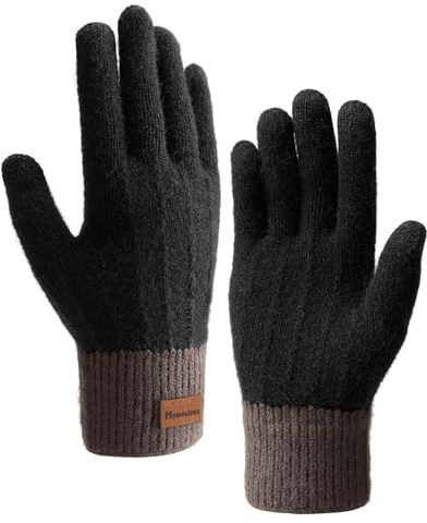 Homealexa Winterhandschuhe Damen Herren, Fingerlose Handschuhe & Touchscreen Handschuhe, Warme Gestrickte Thermohandschuhe, Wandelbare Fäustlinge zum Radfahren, Wandern, Autofahren & Hundespaziergang