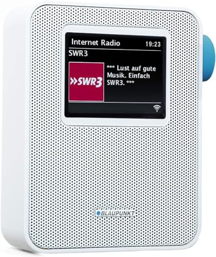 BLAUPUNKT PIB 100 Steckdosen Internetradio, WLAN Empfang, großes Farb-Display, Steckdose Digital Radio mit Bluetooth, Wecker, kleines Steckdosenradio, dimmbar, Senderspeicher, Sleeptimer, Weiß