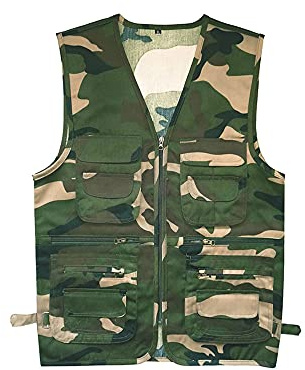 HZQIFEI Herren Outdoor Ärmellos Weste Freizeit Angler Camping Wandern Weste mit Vielen Praktischen Taschen