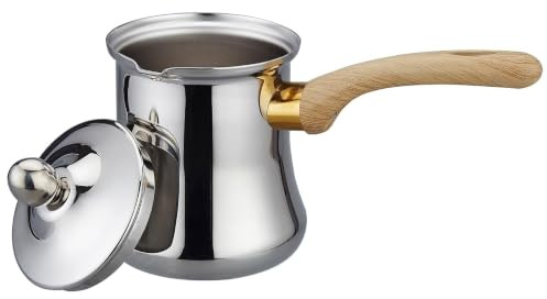 SANQIAHOME 24oz / 720ml Schwerlast Edelstahl Türkische Kaffeekanne und Butter Schmelzen Mini-Topf mit Schnabel und Deckel Cezve-Kaffeekanne