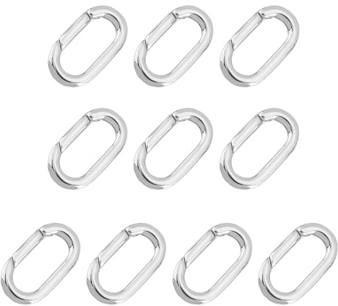 Mezrkuwr 10 Stück ovaler Verschluss, Karabiner, Halskettenverschlüsse und Verschlüsse, Federringverschluss, Kettenverbinder, Halsketten und Armbändern (S)