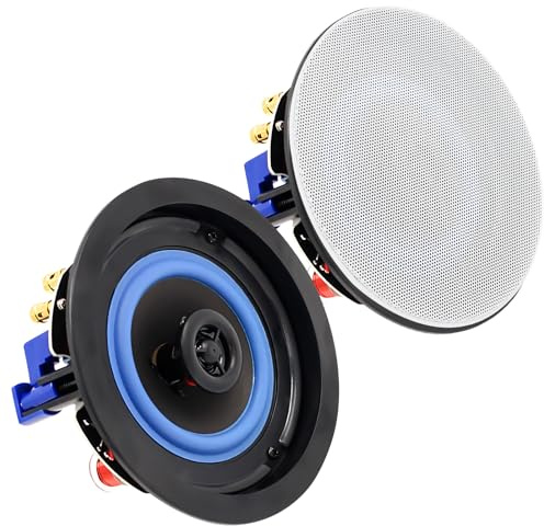 STUDIOFINIX 4-Zoll-160W 2-Wege-Passive Deckenlautsprecher, Flush-Mount in Decke/Wand, ideal für Heimkino, Wohnzimmer, Büro, Küche, Studienzimmer, Keller, überdachte Terrasse und Flush-Mount