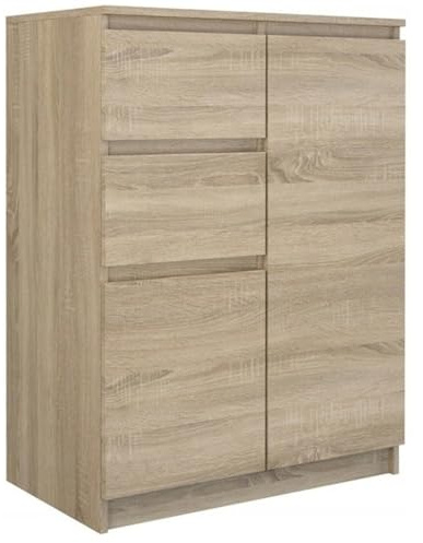 Ibonto Kombikommode Moderne Truhe mit 2 Türen & 2 Schubladen Praktische Aufbewahrung (Sonoma-Eiche)