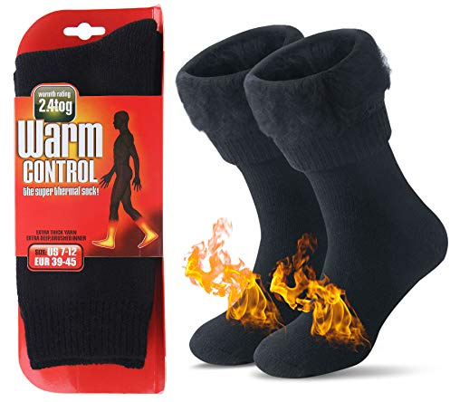 JARSEEN Warme Winter Thermosocken mit Vollplüsch und Wolle Dicke Weiche Stiefel Socken Damen Herren