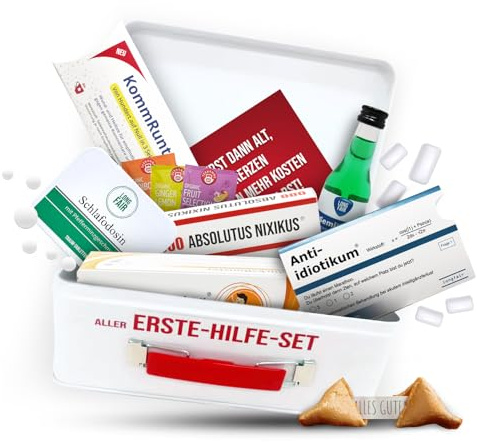 Longfair Geburtstag Geschenk | Aller-Erste Hilfe Set Geschenkbox, witziger Sanikasten | Das Original | Spaßgeschenk (ohne Altersangabe)