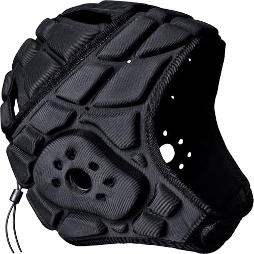 COOLOMG Kinder Kopfschutz Helm Sport Training Rugby Football Torwart Tormann Kopfprotektor Unterstützung verstellbar (Kopfumfang: 45-54cm)