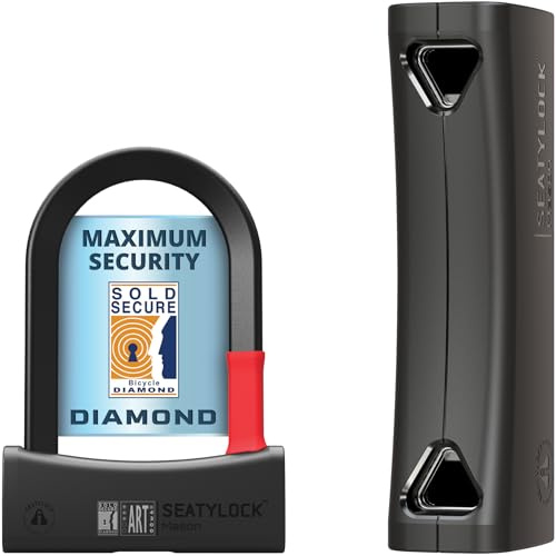 SeatyLock Mason Fahrrad Bügelschloss - Patentiertes Fahrradschloss mit Schlüssel für hohe Sicherheit gegen Bolzenschneider - Smart Bike Lock für e-Bike, e-Scooter und Roller (14 CM)
