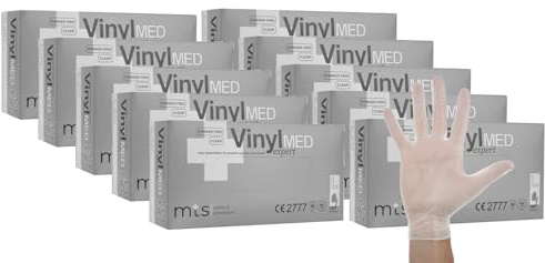MTS Safety & Protection Einweghandschuhe S - 1000 Stück/Box Vinylhandschuhe Transparenz - Einmalhandschuhe Puderfreie Handschuhe Diagnose Vinyl Handschuhe Einweg Gloves (S, 1000 Stück)