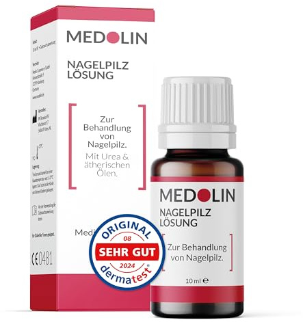 Medolin® Nagelpilz Lösung - Wissenschaftlich bestätigte Wirkung - Wirksamer Nagellack für schöne & gepflegte Nägel | Nagelhärter | Geeignet für Fuß & Hand, 10 ml