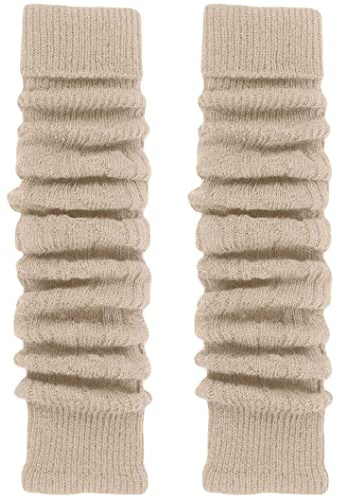TODO Warme Stulpen Damen mit Wolle OVER KNEE - Weich, Flexibel, Lang. Beinwärmen für Winter, wenn es Kalt ist. (Beige)