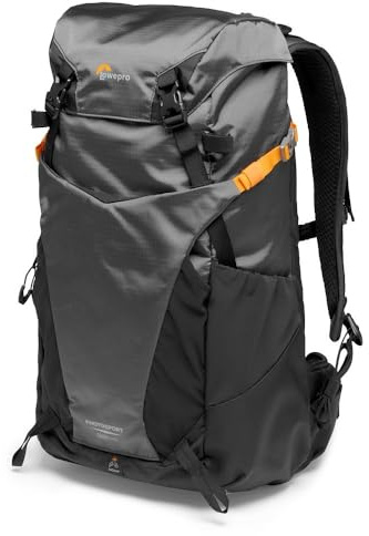 Lowepro PhotoSport BP 24L AW III, Wander Kamerarucksack für Spiegellose, seitlicher Zugriff, herausnehmbarer Kameraeinsatz und Zubehörgurtsystem, Grau -für Spiegellose Kameras kompatibel mit Sony α7
