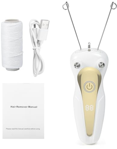 Elektro Threading Epilierer Damen Elektrischer Gewinde Epilator Gesichtshaarentferner für Frauen Physical Einfädler Haarentferner Epilierer Damen Gesichtsepilierer für Armen und Beinen (Gold)