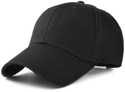 FURTALK Unisex Klassische Basecap Herren und Damen Baumwolle Cap Verstellbare Baseballkappe Schwarz