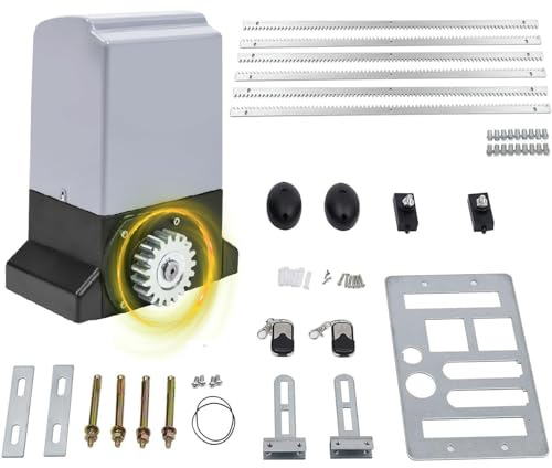 Schiebetorantrieb Elektrischer Schiebetorantrieb 750W 2000KG Torantrieb Set Toröffner Schwarz Antrieb Elektrischer Garagentor Rolltor, Hoftor, mit Fernbedienung und 6m Zahnstange