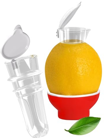 Patent-Safti Entsafter I Der originale Safti Ausgießer für Zitronen, Orangen etc. I Einfacher als jede Zitronenpresse oder Saftpresse I (Rot)