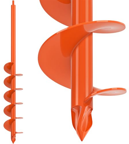 BeneLabel Gartenbohrer Erdbohrer, 81 x 10cm Pfostenlöcher Spiralbohrer Akkuschrauber Bohrmaschine Blumenzwiebeln Pflanzlochbohrer Handerdbohrer 10mm Sechskant Zaunpfosten Grabwerkzeug/Orange