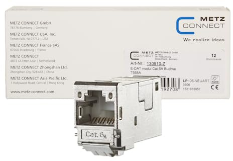 METZ CONNECT E-DAT modul Cat.6A 8(8) Buchse, (12 Stück)