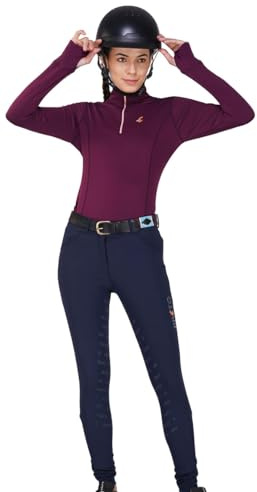 Preto Young Rider Unterziehshirt für Mädchen, langärmelig, athletisch, Thermo-Shirts, Reitbekleidung und Ausrüstung für Reiten, Beere/Sorbet, Beere/Sorbet, M Große Größen
