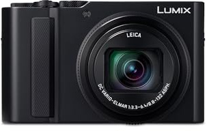 Panasonic LUMIX DC-TZ300E 20,1MP Reisezoom-Kamera, 15x Leica Optisches Zoomobjektiv, 1,0-Typ BSI-Sensor, 4K Video und Foto, 5-Achsen-Stabilisierung, Schwarz