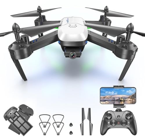 Wipkviey T6 Drohne mit Kamera 1080P, FPV WiFi Drone für Anfänger, RC Quadrocopter mit 2 Akkus, Schwerkraft-Erkennung, Flip Mode, Ein-Tasten-Start, Headless Mode Mädchen/Jungen Spielzeug, C0