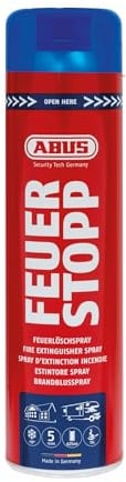 ABUS Feuerlöschspray AFS625 Feuerstopp - Feuerlöscher für Küche, Grill und Haushalt - hohe Sprühweite - Brandklassen A-B-F rot - 85727