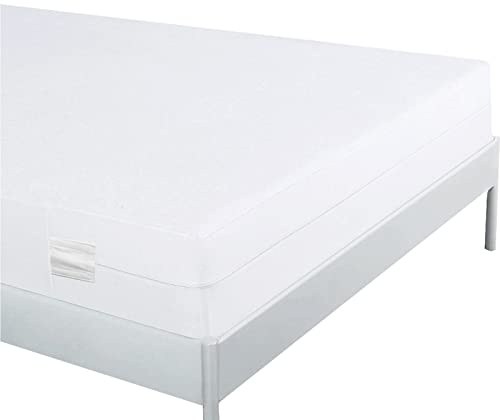 Bedecor Wasserdichter Matratzenbezug 90 x 200 cm mit Reißverschluss，Matratzenschoner Baumwolle，Atmungsaktiver und hypoallergener,Milbenbeweis Matratzenschutz，Matratzenhöhe 16 cm Weiß