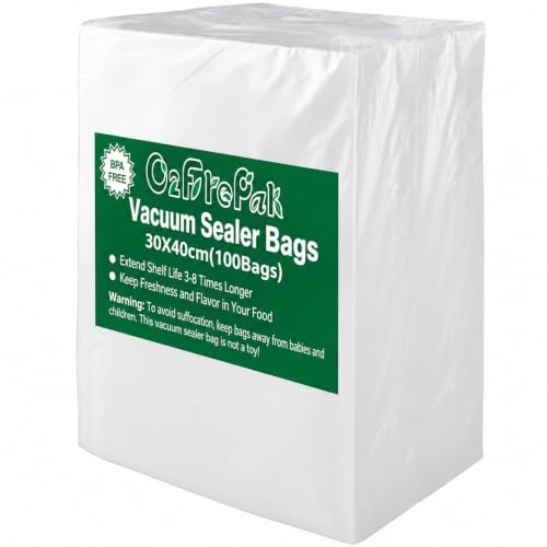 O2frepak 100Stk 30X40cm Vakuumierbeutel für Lebensmittel Vakuumiergerät | BPA-frei,LFGB,Kochfest und Sous Vide Gefrierbeutel,Profi Vakuumbeutel Lebensmittel