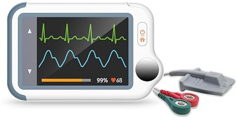 VIATOM Checkme Lite Plus EKG Monitor mit Pulsoximeter | 20s EKG & SpO2 Messung | Bluetooth Herzfrequenz Monitor für Erwachsene & Kinder | Tragbarer Sensor mit App (iOS/Android) für Zuhause