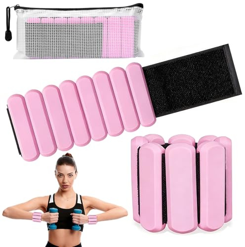 Zorplex 2er Set Verstellbare Hand- und Knöchelgewichte (je 0.45 kg), Handgelenkgewichte, Gewicht Armband, Gewichtsmanschetten für Fitness, Yoga, Pilates, Cardio, Aerobic, Joggen und Walki (Rosa)