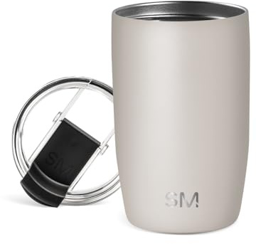 Simple Modern Thermobecher Kaffeebecher to go mit Klappdeckel | Isolierter Edelstahl-Kaffeebecher | Geschenke für Frauen und Männer | Voyager | 350ml | Almond Birch