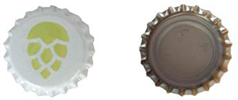 Kronkorken | 26 mm | Motiv Hopfendolde | 100 Stück | sauerstoffabsorbierend | für Bierflaschen