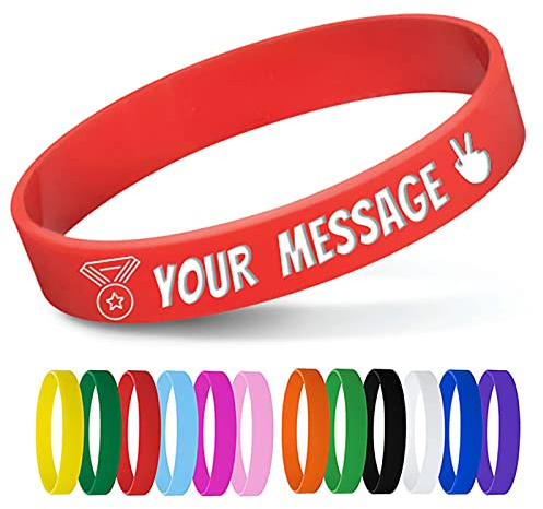 GSCSP Temeite Gummi-Armband - Umweltfreundliches Silikon, Modisches Design für Alle Altersgruppen, Personalisiertes Regenbogen (Rot)