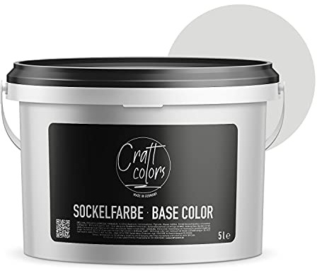 Craft Colors Sockelfarbe 5L Seidengrau | hochwertige Farbe für Beton, Mauerwerk, Kellerwand, Fassade & Dachflächen | Nassabriebklasse 1 | Made in Germany | Wetter & UV-Beständig