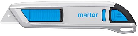 MARTOR Sicherheitsmesser SECUNORM 500 Cuttermesser mit Klingeneinzug, Aluminium-Gehäuse, Automatischer Klingenrückzug, Sicherheitscutter für Industrie und Gewerbe