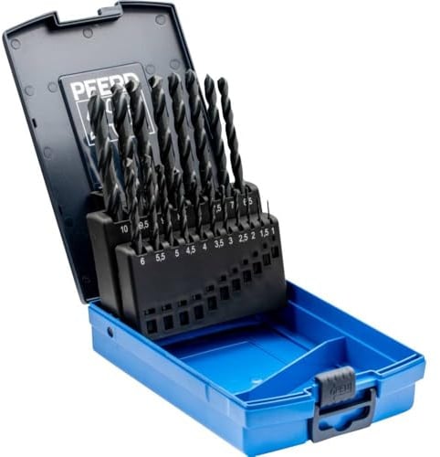 PFERD TOOLS Spiralbohrer-Set STEEL, 19-tlg. | Ø 1-10 mm, HSS-G N, DIN 338, 118° | 25203701 – universell einsetzbar