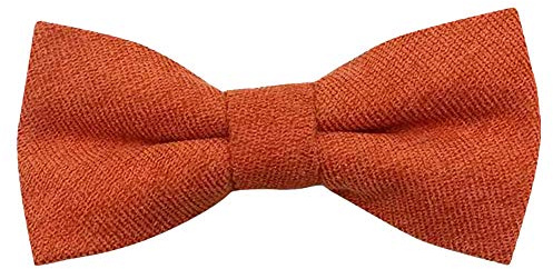 Elastische Fliege für Kinder und Jungen, Baumwollmischgewebe, elastisch, Rostiges gebranntes Orange, Length 10cm, width 5cm.