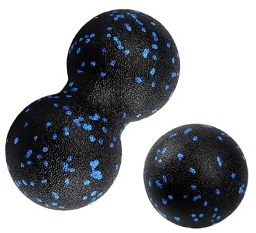 XxinXrong Faszienball Set, 2er Set Massagebälle, Trigger Point Release Lacrosse Ball, Faszienball für Füße, Massageball Faszien Ball, Faszienbälle für Faszientraining Durchführen,Einzelball+Doppelball