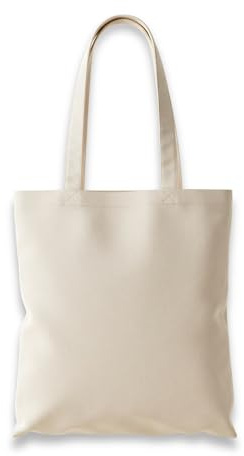Wonky Line Baumwolltasche Stoffbeutel mit langen Henkeln 38x42cm - 100% Baumwolle Einkaufstasche wiederverwendbar waschbar nachhaltig umweltfreundlich - Natur