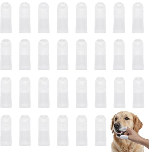 LXUEJIE 30 Stück Zahnbürste Hund, 360º Hundezahnbürste Fingerzahnbürste Hund Haustierezahnbürste Zähne Reinigung Haustierzahnbürste Pet Finger Zahnbürste für Hunde Welpen Katzen